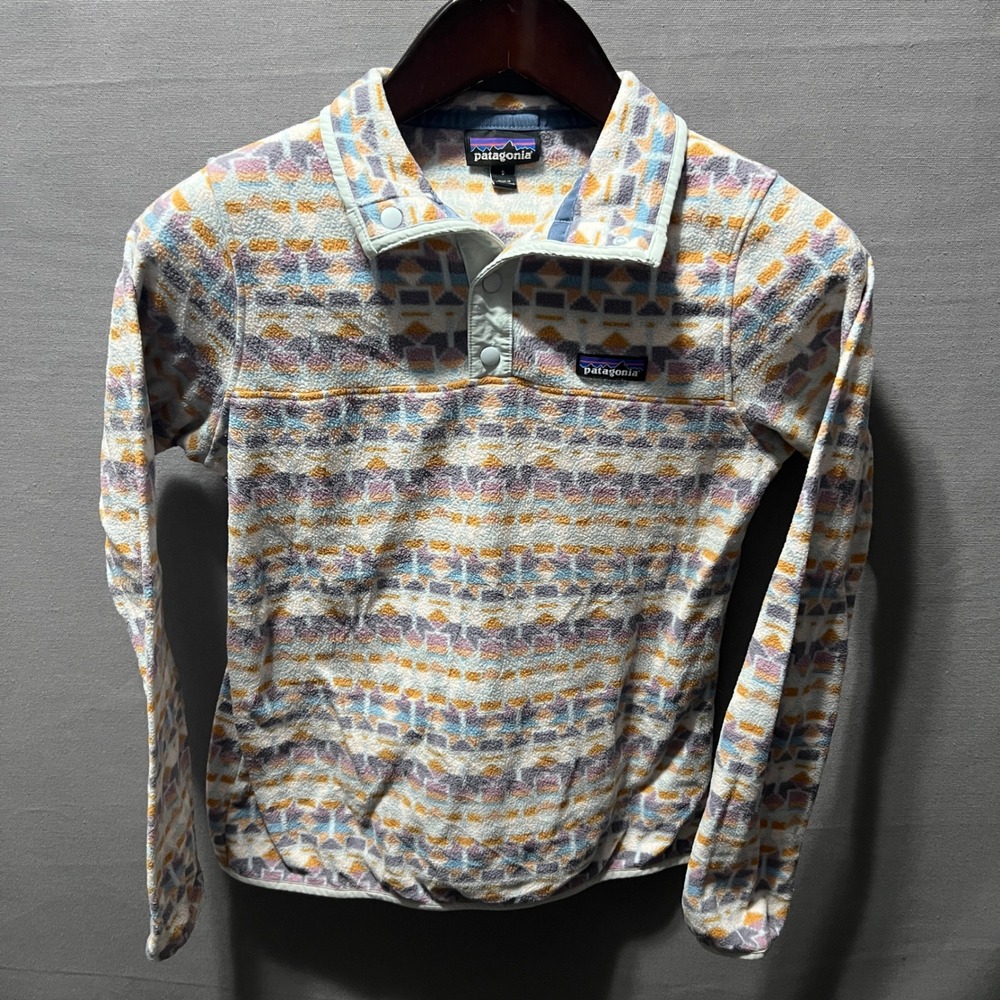 Patagonia Synchilla Lightweight Snap-T Fleece Pullover Geometric Print Small